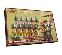 The Army Painter Speedpaint 2.0 Metallics Paint Set, 10 Bottles of Metal Acrylic Contrast Paint in 18ml Incl. 1 Free Basecoating Brush for Miniature Painting, Warhammer & DnD