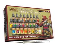 The Army Painter Speedpaint 2.0 Most Wanted Paint Set Combo, Acrylic Contrast Paint Set with 24 Dropper Bottles of 18ml and 2 brushes, For Miniature Painting