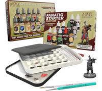 The Army Painter, Starter Bundle Plus+, Beginner paint kit includes: Speedpaint 2.0 & Warpaints Fanatic Starter Set, Wargamers XL Wet Palette & 2 Brushes for DnD & Warhammer