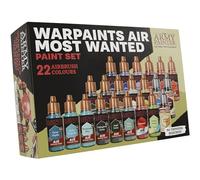 The Army Painter, Warpaints Air Most Wanted Paint Set, 22x18ml paints, 19 Acrylic Airbrush paints, incl. 2 Metallics, 1 Fluorescent, 1 Medium & 3 Speedpaints - for models and miniature painting