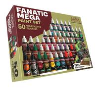 The Army Painter, Warpaints Fanatic Mega Paint Set, 50 x 18 ml Acrylic Paints Including Metallic, Effects, Washes, 1 Model Making Holder and 1 Paint Brushes - Model Paints for Dnd and Warhammer