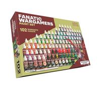 The Army Painter, Warpaints Fanatic Wargamers Paint Set, 102 x 18 ml Acrylic Paints, incl. Metallics, Washes, Effects, 1 brush & 1 Miniature - Miniature paint set for D&D & Warhammer Miniatures