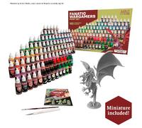 The Army Painter, Warpaints Fanatic Wargamers Paint Set, 102 x 18 ml Acrylic Paints, incl. Metallics, Washes, Effects, 1 brush & 1 Miniature - Miniature paint set for D&D & Warhammer Miniatures