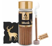 The Aroma Factory Dhoop batti, No Bamboo Herbal Dhoop Sticks (0% Charcoal, 0% Sulphates) with Incense Holder,1 Bottle x 100g (Kasturi Musk)