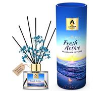 The Aroma Factory Fragrance Reed Diffuser Set with Natural Essential Oil, Aroma Sticks & Real Preserved Flowers | Luxury Home Decor Scent (Fresh Active, 1 Pack)