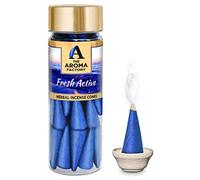 The Aroma Factory Fresh Active Incense Cone - 1 Bottle with 30 Cone, 100% Natural & Pure Herbs, Non-Toxic, Zero Charcoal, No Black Smoke, Infused with Essential Oils for Home, Meditation & Relaxation