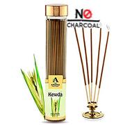The Aroma Factory Kewda Agarbatti for Pooja, Luxury Incense Sticks, Low Smoke and Zero Charcoal, Premium and Fresh Fragrance for Home, Meditation (Bottle Pack of 1, 100g)