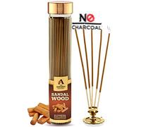 The Aroma Factory Organic Incense Sticks | No Charcoal | 100% Herbal | Natural Essential Oils, Low Smoke | 100% Herbal Smudge Fragrance Pooja Agarbatti | 1x100g Bottle (Sandalwood)