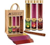 The Aroma Factory Organic Incense Sticks (Pineapple, Strawberry, Chocolate) No Charcoal | Non Toxic | Aromatic Fruit Fragrance | Herbal Agarbatti, 3x100g sticks Jute Gift Set with Wooden Holder