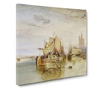 The Arrival Of A Packet Boat by Joseph Mallord William Turner Canvas Print | Gallery Wrapped 30mm Frame Wall Art | 14x14 inches | Ready to Hang | Classic Seascape Picture | Living Room Lounge Office