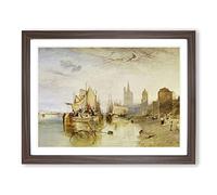The Arrival Of A Packet Boat By Joseph Mallord William Turner Classic Painting Framed Print | A4 Walnut Framed Wall Art | Ready to Hang | Classic Vehicle Picture | Living Room Bedroom Lounge Office