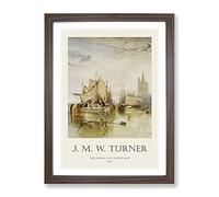 The Arrival Of A Packet Boat By Joseph Mallord William Turner Exhibition Museum Painting Framed Print | A4 Walnut Framed Wall Art | Ready to Hang | Modern Vehicle Picture | Living Room Lounge Office