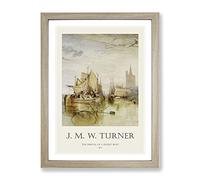 The Arrival Of A Packet Boat By Joseph Mallord William Turner Exhibition Museum Painting Framed Print | A2 Oak Framed Wall Art | Ready to Hang | Modern Vehicle Picture | Living Room Lounge Office