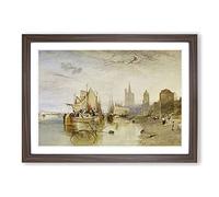The Arrival of A Packet Boat by Joseph Mallord William Turner Framed Print | A2 Walnut Framed Wall Art | Ready to Hang | Modern Vehicle Picture | Living Room Bedroom Lounge Office