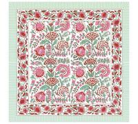 THE ART BOX 100% Cotton Hand Block Head Scarf for Women Men Unisex Lightweight Bandana Neckerchief Square Headband Hair Wrap (50 × 50 cm)