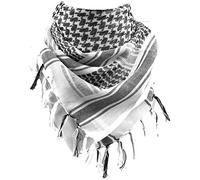 THE ART BOX 100% Cotton Scarf Military Shemagh Tactical Desert Keffiyeh Head Neck Afghan Scarf Arab Wrap with Tassel for Men Women (White, 45 in x 45 in / 110 cm x 110 cm)