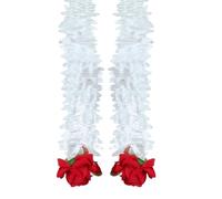 THE ART BOX 2.3 feet Artificial Hanging Flowers Red Vine Silk Garland for Wedding, Diwali Decoration Floral Arch Party Garden Home Decor (2 Pc)