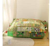 THE ART BOX 88x88x12 Cms Vintage Patchwork Large Outdoor Floor Cushions Covers Large Dog Bed Garden Decor Yoga Seat Pillow Boho Decoration