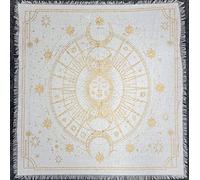 THE ART BOX Altar Cloth Tarot Cards Table Napkins Supplies Black Silver Tablecloth Square Alter Spiritual Celestial Deck Cloth With Fringes Sun and Moon 36x36 Inches