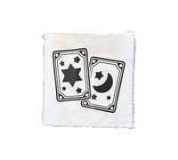 THE ART BOX Altar Table Cloth Tarot Mat Witchcraft Supplies - 24x24inch Square Alter Wiccan Spiritual Celestial Alter Pagan Cloth With Fringes (Star Moon Cards-Black White)