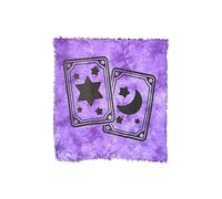 THE ART BOX Altar Table Cloth Tarot Mat Witchcraft Supplies - 36x36inch Square Alter Wiccan Spiritual Celestial Alter Pagan Cloth With Fringes (Star Moon Cards-Purple)