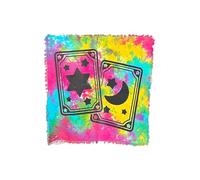THE ART BOX Altar Table Cloth Tarot Mat Witchcraft Supplies - 36x36inch Square Alter Wiccan Spiritual Celestial Alter Pagan Cloth With Fringes (Star Moon Cards-Multicolor)