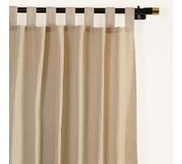 THE ART BOX Gauze Striped Curtains, Boho Linen Gauze Tab Top Hanging Curtains Light Filtering Door Window Treatment 2 Panel Drapes for Living Room Home Décor Grey (54"x42" Each Panel)