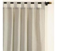 THE ART BOX Gauze Striped Curtains, Boho Linen Gauze Tab Top Hanging Curtains Light Filtering Door Window Treatment 2 Panel Drapes for Living Room Home Décor Green (54"x42" Each Panel)