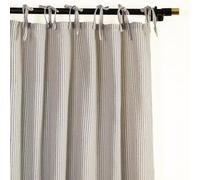 THE ART BOX Gauze Striped Curtains, Boho Linen Gauze Tie Top Hanging Curtains Light Filtering Door Window Treatment 2 Panel Drapes for Living Room Home Décor Blue (72"x42" Each Panel)