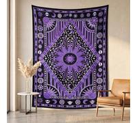 THE ART BOX Orange Celestial Wall Tapestry - Mandala Cotton Hanging for Bedroom & Living Room