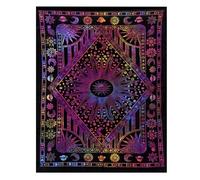 THE ART BOX Orange Mandala Sun and Moon Tapestry - Celestial Wall Hanging for Bedroom & Home Decor