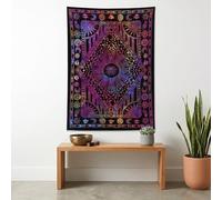 THE ART BOX Purple Mandala Celestial Sun and Moon Tapestry - Large Wall Hanging for Bedroom, 215 x 230 cm