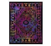 THE ART BOX Purple Mandala Sun and Moon Tapestry - Celestial Cotton Wall Hanging for Bedroom & Home Decor
