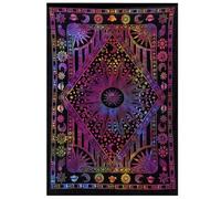 THE ART BOX Purple Mandala Sun and Moon Wall Tapestry - Celestial Cotton Wall Hanging for Bedroom Decor