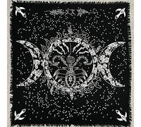 THE ART BOX Square Cloth with Triple Goddess Pentagram - 18x18 Inch Table Cover for Cards or Celestial Decor