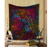 THE ART BOX Tapestry Rainbow Tree of Life Wall Hanging - Indian Cotton Twin Bedspread, Picnic Sheet, Wall Decor, Blanket, Wall Art for Bedroom (Twin, 82x54 Inch)