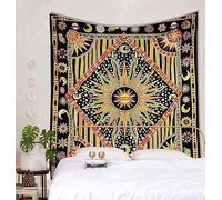 THE ART BOX Yellow Tie-Dye Celestial Wall Tapestry - Sun and Moon Design for Bedroom or Dorm, 84"x90"