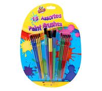 THE ART BOXARTBOX Plastic Paint Brush - Assorted Colour (Pack of 15)