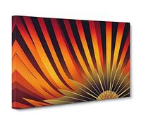 The Art Deco Sunset Canvas Print | Gallery Wrapped 30mm Frame Wall Decor | 30x20 inches | Ready to Hang | Art Deco Landscape Picture | Living Room Bedroom Lounge Office