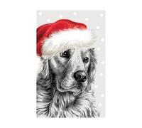 The Art File - INK & SHADOW RETRIEVER IN HAT XMAS CARD - ISX09