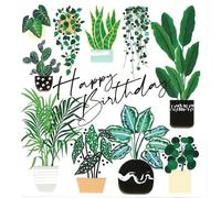 The Art File Plant Illustration Birthday Card, Modern Houseplants Design, Blank Greeting Card