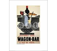 The Art Group A.M. Cassandre (Wagon-Bar) -Art Print 60 x 80cm, Paper, Multicoloured, 60 x 80 x 1.3 cm