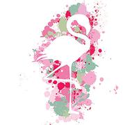 The Art Group "Art Studio Splatter Silhouette Flamingo Canvas Print, Multi-Colour, 40 x 50 x 1.3 cm