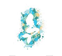The Art Group "Art Studio Splatter Silhouette Mermaid Paper Art Print, Multi-Colour, 40 x 50 x 1.3 cm