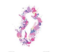 The Art Group "Art Studio Splatter Silhouette Unicorn Paper Art Print, Multi-Colour, 40 x 50 x 1.3 cm