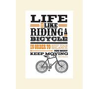 The Art Group asintended (Riding A Bicycle) -Mounted Print 30 x 40cm, Paper, Multicoloured, 30 x 40 x 1.3 cm