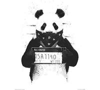 The Art Group "Balazs Solti Bad Panda Paper Art Print, Multi-Colour, 40 x 50 x 1.3 cm