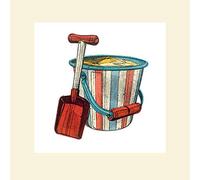 The Art Group Barry Goodman Bucket & Spade Mounted Print, Multi-Colour, 40 x 40 x 1.3 cm