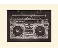 The Art Group Barry Goodman (Ghetto Blaster) Mounted Print, Paper, Multi-Colour, 30 x 40 x 1.3 cm