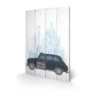 The Art Group Barry Goodman London Taxi Wood Print 40 x 59cm, Multi-Colour, 40 x 59 x 1.3 cm